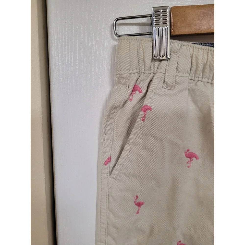 Gymboree Boys Shorts Size 12 Bundle Flamingo Khaki Tropical Palm Leaf Blue 2pk
